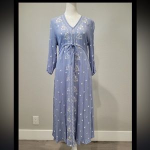 Intimately Free People Embroidered Floral Maxi Dress Sz XL